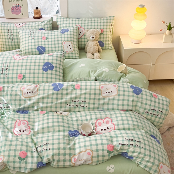 91家纺网 家纺一手货源 找家纺 曼之夏 2024新款13372全棉印花单被套 兔宝宝