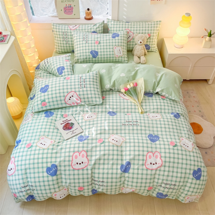 91家纺网 家纺一手货源 找家纺 曼之夏 2024新款13372全棉印花单被套 兔宝宝