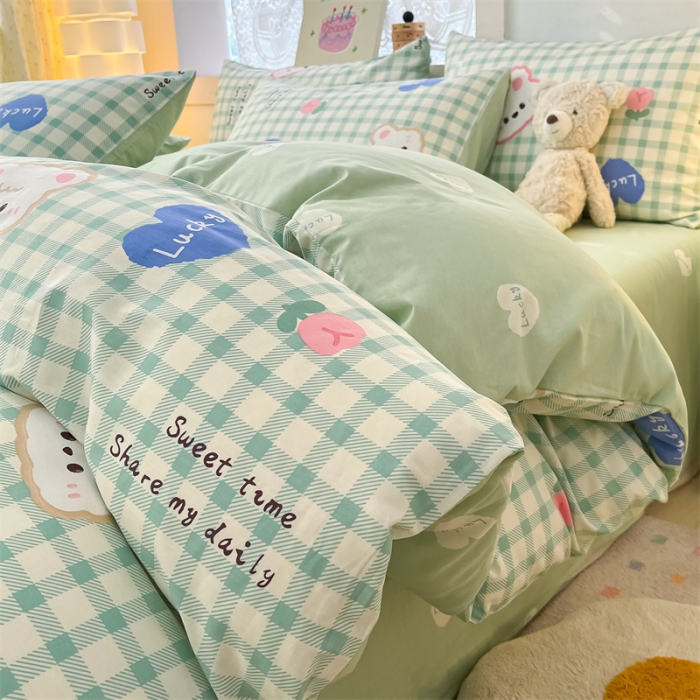 91家纺网 家纺一手货源 找家纺 曼之夏 2024新款13372全棉印花单被套 兔宝宝