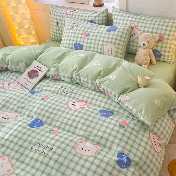 91家纺网 家纺一手货源 找家纺 曼之夏 2024新款13372全棉印花单被套 兔宝宝