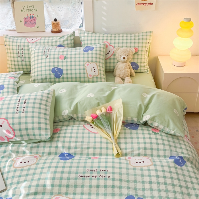 91家纺网 家纺一手货源 找家纺 曼之夏 2024新款13372全棉印花单被套 兔宝宝