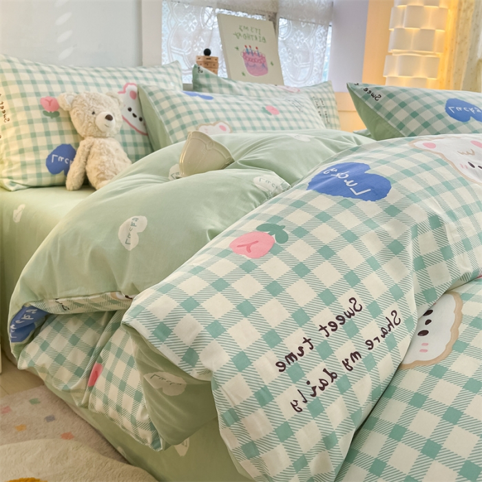 91家纺网 家纺一手货源 找家纺 曼之夏 2024新款13372全棉印花单被套 兔宝宝