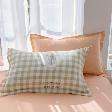 91家纺网 家纺一手货源 找家纺 拾物记 2024新款A类喷气全棉12868卡通印花单品枕套 茉彩