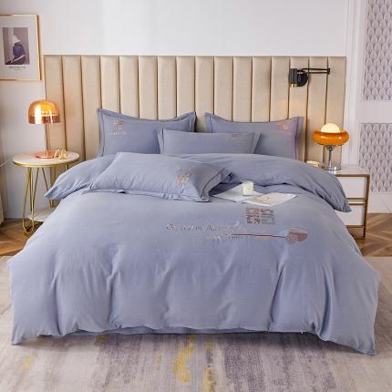 91家纺网 家纺一手货源 找家纺 2023新品生态加厚全棉磨毛刺绣花纯棉保暖四件套 升级面料