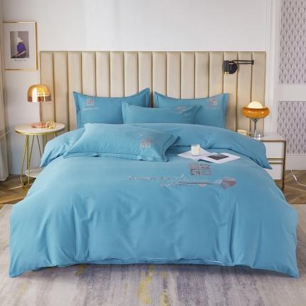 91家纺网 家纺一手货源 找家纺 2023新品生态加厚全棉磨毛刺绣花纯棉保暖四件套 升级面料