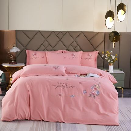 91家纺网 家纺一手货源 找家纺 2023新品生态加厚全棉磨毛刺绣花纯棉保暖四件套 升级面料