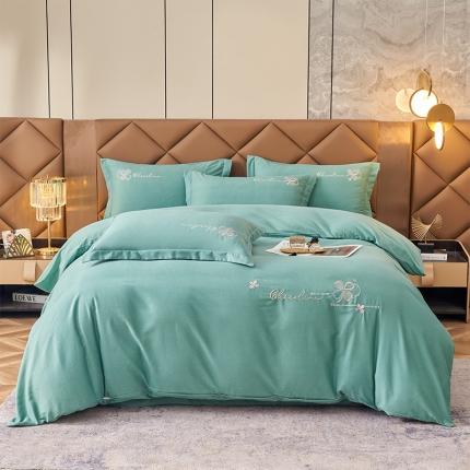 91家纺网 家纺一手货源 找家纺 2023新品生态加厚全棉磨毛刺绣花纯棉保暖四件套 升级面料