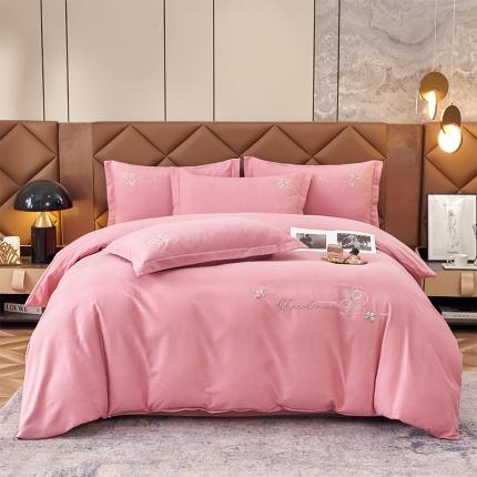 91家纺网 家纺一手货源 找家纺 2023新品生态加厚全棉磨毛刺绣花纯棉保暖四件套 升级面料