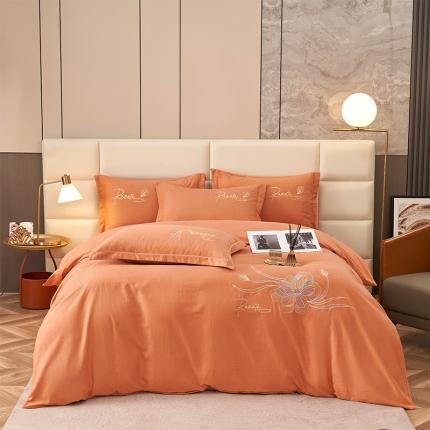 91家纺网 家纺一手货源 找家纺 2023新品生态加厚全棉磨毛刺绣花纯棉保暖四件套 升级面料