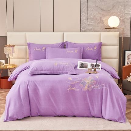 91家纺网 家纺一手货源 找家纺 2023新品生态加厚全棉磨毛刺绣花纯棉保暖四件套 升级面料