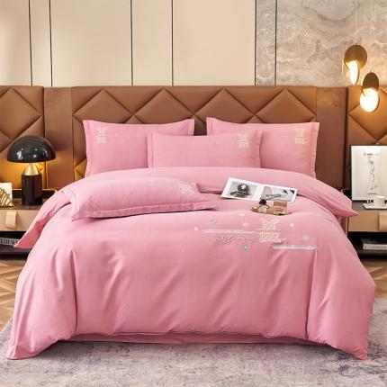 91家纺网 家纺一手货源 找家纺 2023新品生态加厚全棉磨毛刺绣花纯棉保暖四件套 升级面料