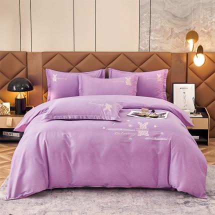 91家纺网 家纺一手货源 找家纺 2023新品生态加厚全棉磨毛刺绣花纯棉保暖四件套 升级面料