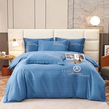 91家纺网 家纺一手货源 找家纺 2023新品生态加厚全棉磨毛刺绣花纯棉保暖四件套 升级面料