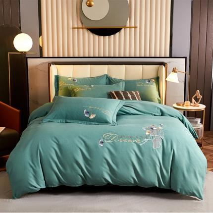 91家纺网 家纺一手货源 找家纺 2023新品生态加厚全棉磨毛刺绣花纯棉保暖四件套 升级面料