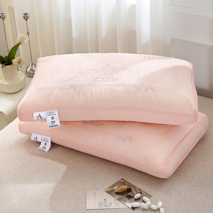 91家纺网 家纺一手货源 找家纺 梦叶草 2024新款巴马枕头护颈枕芯 粉色