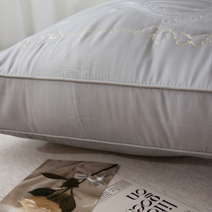 91家纺网 家纺一手货源 找家纺 梦叶草 2024新款巴马枕头护颈枕芯 灰色