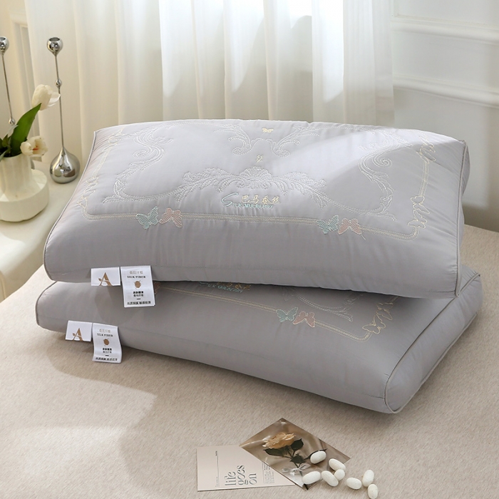 91家纺网 家纺一手货源 找家纺 梦叶草 2024新款巴马枕头护颈枕芯 灰色