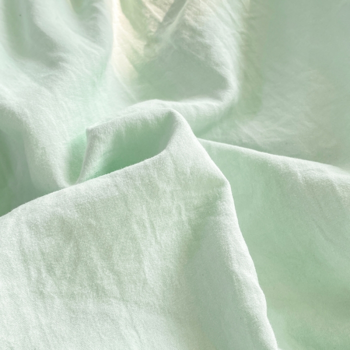 91家纺网 家纺一手货源 找家纺 雨帆家纺 2024新款简约亲肤水洗棉双拼四件套 水洗棉薄荷