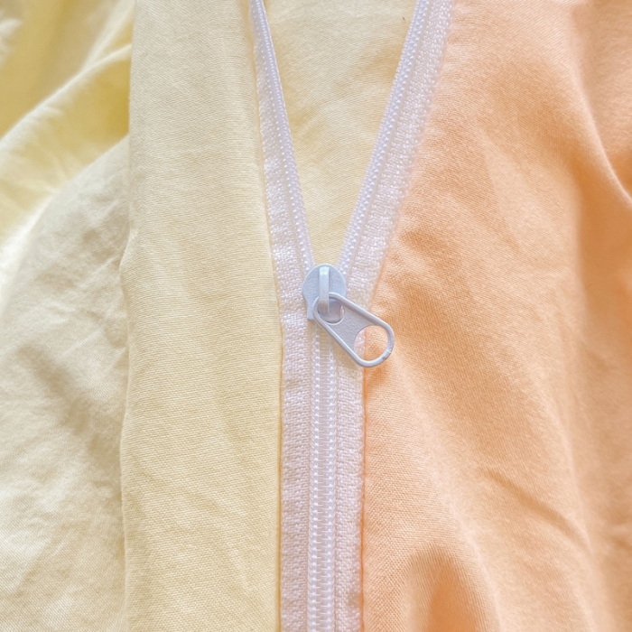 91家纺网 家纺一手货源 找家纺 雨帆家纺 2024新款简约亲肤水洗棉双拼四件套 水洗棉奶玉