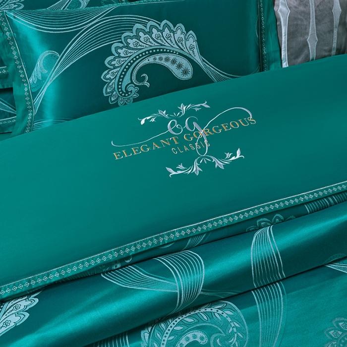 91家纺网 家纺一手货源 找家纺 柔觉家纺 天丝刺绣贡缎提花全棉四件套