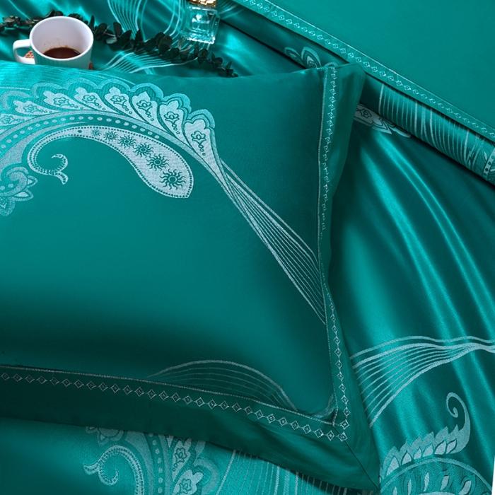 91家纺网 家纺一手货源 找家纺 柔觉家纺 天丝刺绣贡缎提花全棉四件套