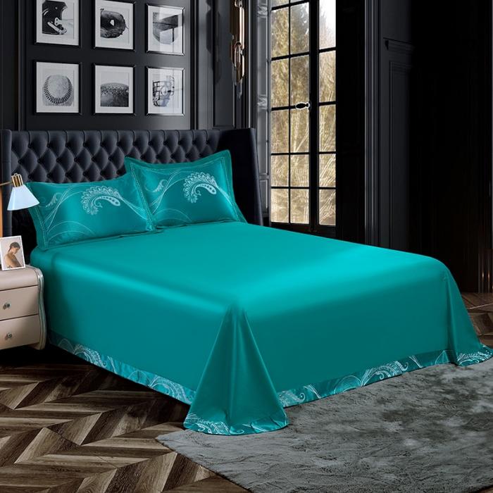 91家纺网 家纺一手货源 找家纺 柔觉家纺 天丝刺绣贡缎提花全棉四件套