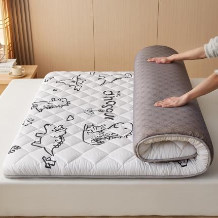 91家纺网 家纺一手货源 找家纺 暖季 2025新款加厚磨毛防滑印花床垫直播供货 素描恐龙