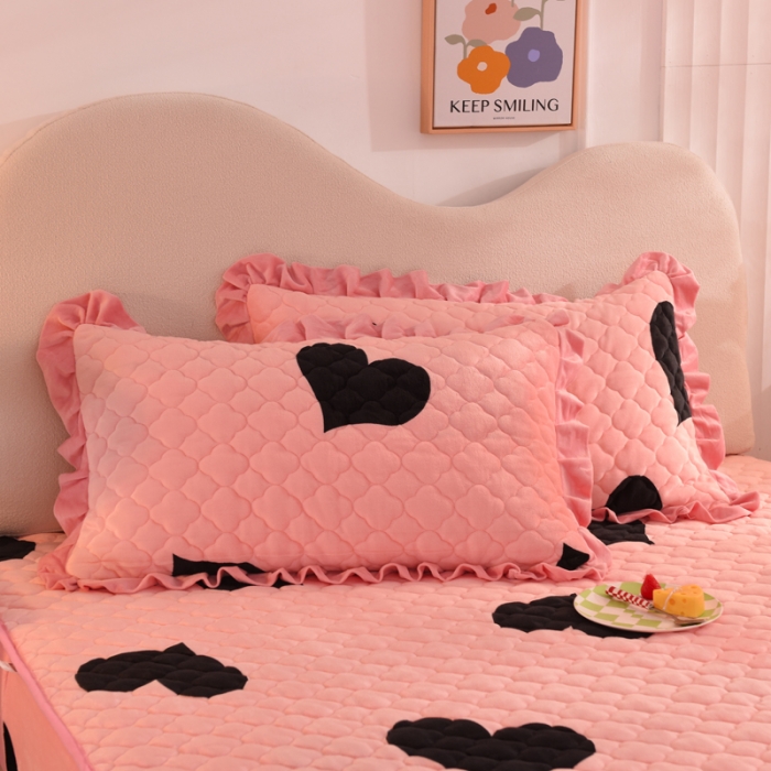 91家纺网 家纺一手货源 找家纺 总2025美达秋冬爆款牛奶绒印花床笠三件套单床笠