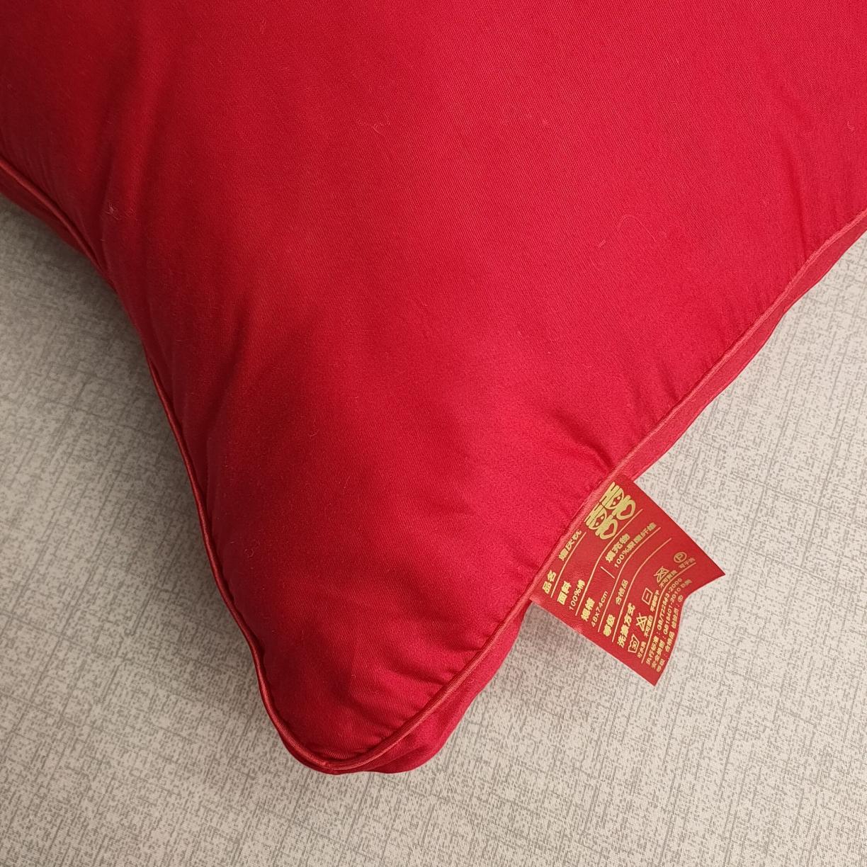 91家纺网 家纺一手货源 找家纺 荣运枕业 莫代尔全棉婚庆枕芯刺绣款羽丝绒纯棉立体枕头