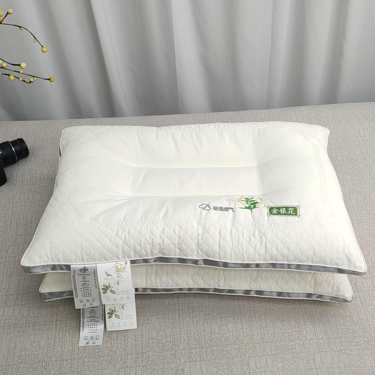 91家纺网 家纺一手货源 找家纺 荣运 金银花高端枕芯羽丝绒枕头护颈椎定型助眠安睡枕爆款
