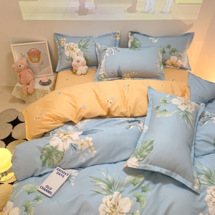 91家纺网 家纺一手货源 找家纺 秋冬加厚保暖植物羊绒磨毛床单款床笠款四件套磨绒棉套件