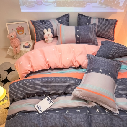 91家纺网 家纺一手货源 找家纺 秋冬加厚保暖植物羊绒磨毛床单款床笠款四件套磨绒棉套件