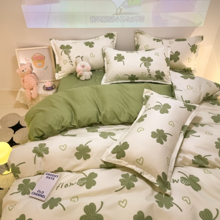 91家纺网 家纺一手货源 找家纺 秋冬加厚保暖植物羊绒磨毛床单款床笠款四件套磨绒棉套件