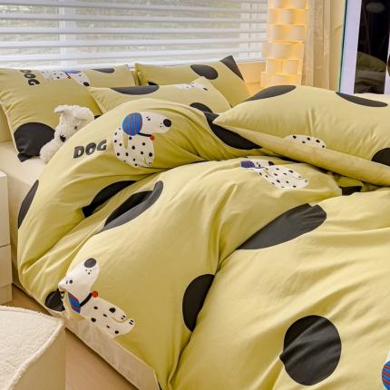 91家纺网 家纺一手货源 找家纺 （总）金丝鸟 2024新款全棉可爱卡通四件套