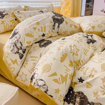 91家纺网 家纺一手货源 找家纺 （总）金丝鸟 2024新款全棉可爱卡通四件套