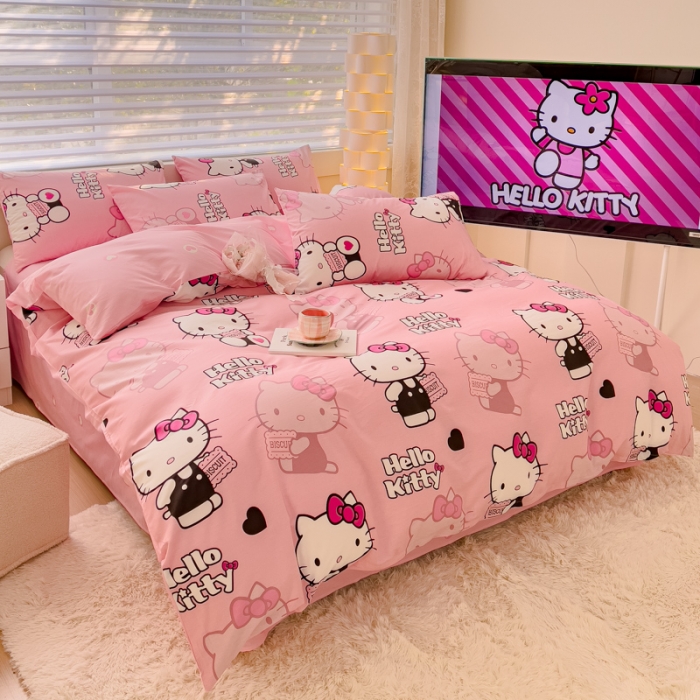 91家纺网 家纺一手货源 找家纺 （总）金丝鸟 2024新款全棉可爱卡通四件套