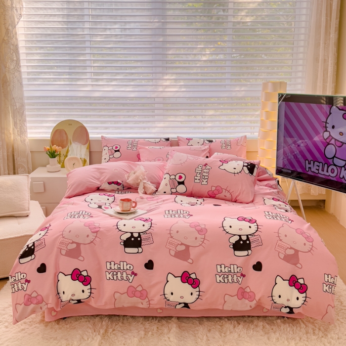 91家纺网 家纺一手货源 找家纺 （总）金丝鸟 2024新款全棉可爱卡通四件套