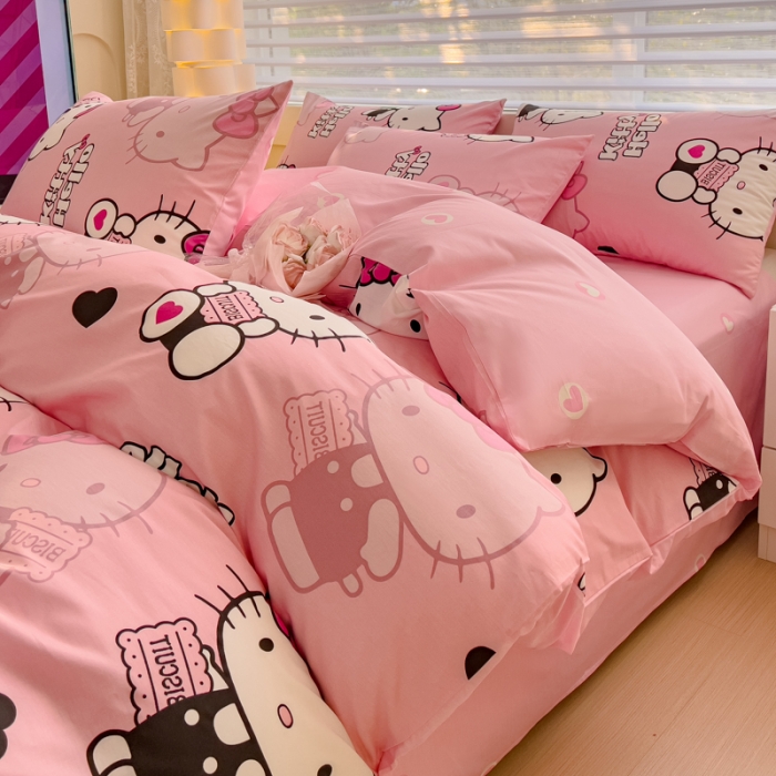 91家纺网 家纺一手货源 找家纺 （总）金丝鸟 2024新款全棉可爱卡通四件套