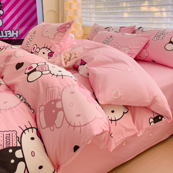 91家纺网 家纺一手货源 找家纺 （总）金丝鸟 2024新款全棉可爱卡通四件套