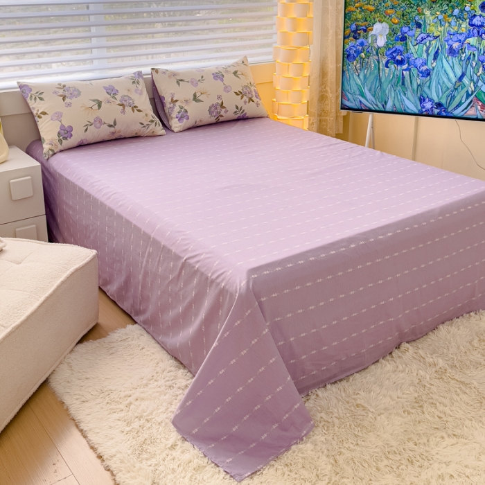 91家纺网 家纺一手货源 找家纺 金丝鸟 2024新款全棉可爱卡通四件套 素夕