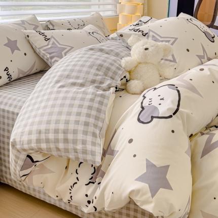 金丝鸟 2024新款全棉可爱卡通四件套 星际小雪狗