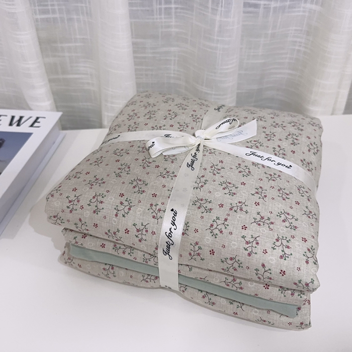 91家纺网 家纺一手货源 找家纺 爱思佳 2024新款A类母婴全棉双层纱印花四件套 春晓