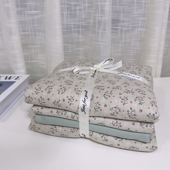 91家纺网 家纺一手货源 找家纺 爱思佳 2024新款A类母婴全棉双层纱印花四件套 春晓