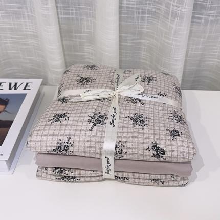 爱思佳 2024新款A类母婴全棉双层纱印花四件套 复古布朗尼