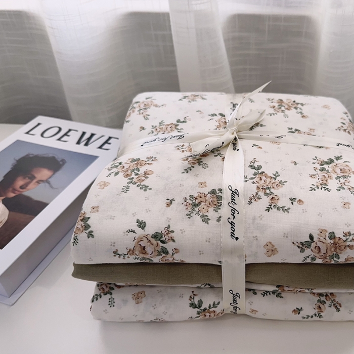 91家纺网 家纺一手货源 找家纺 爱思佳 2024新款A类母婴全棉双层纱印花四件套 罗蔓