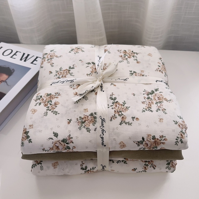 91家纺网 家纺一手货源 找家纺 爱思佳 2024新款A类母婴全棉双层纱印花四件套 罗蔓