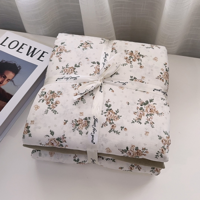 91家纺网 家纺一手货源 找家纺 爱思佳 2024新款A类母婴全棉双层纱印花四件套 罗蔓