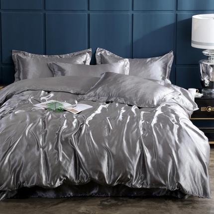 91家纺网 家纺一手货源 找家纺 梦尚舒 2025新款水洗冰丝单被套 银灰