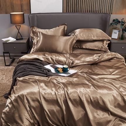 91家纺网 家纺一手货源 找家纺 梦尚舒 2025新款水洗冰丝单被套 香槟金