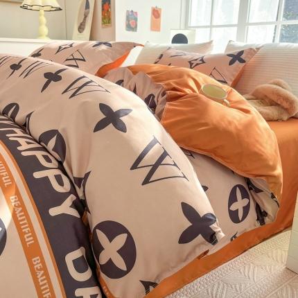 91家纺网 家纺一手货源 找家纺 典雅家纺 爆款新花色印花植物羊绒四件套磨毛四件套学生季 元素